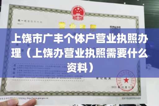 上饶市广丰个体户营业执照办理（上饶办营业执照需要什么资料）