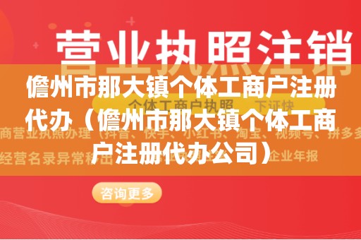 儋州市那大镇个体工商户注册代办（儋州市那大镇个体工商户注册代办公司）