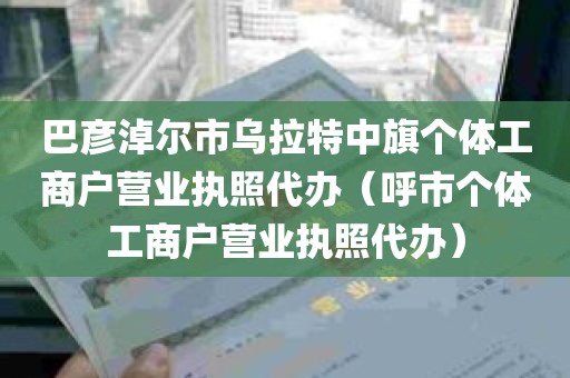 巴彦淖尔市乌拉特中旗个体工商户营业执照代办（呼市个体工商户营业执照代办）