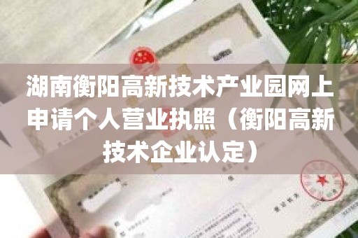 湖南衡阳高新技术产业园网上申请个人营业执照（衡阳高新技术企业认定）