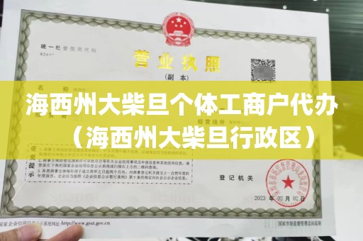 海西州大柴旦个体工商户代办（海西州大柴旦行政区）