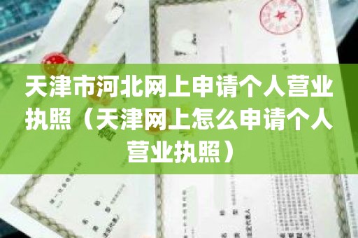 天津市河北网上申请个人营业执照（天津网上怎么申请个人营业执照）