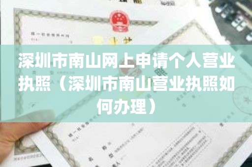 深圳市南山网上申请个人营业执照（深圳市南山营业执照如何办理）