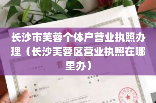 长沙市芙蓉个体户营业执照办理（长沙芙蓉区营业执照在哪里办）