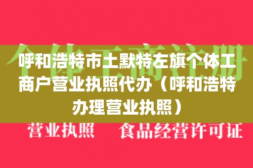 呼和浩特市土默特左旗个体工商户营业执照代办（呼和浩特办理营业执照）