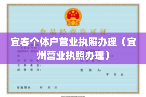 宜春个体户营业执照办理（宜州营业执照办理）