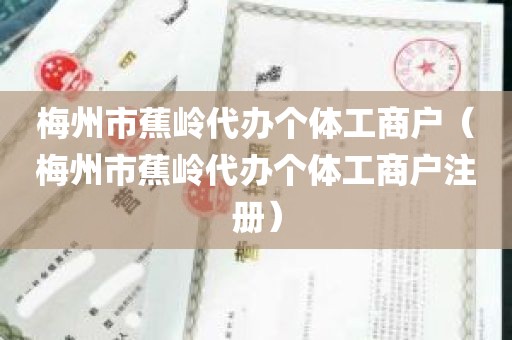 梅州市蕉岭代办个体工商户（梅州市蕉岭代办个体工商户注册）