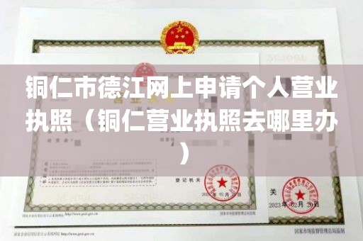 铜仁市德江网上申请个人营业执照（铜仁营业执照去哪里办）