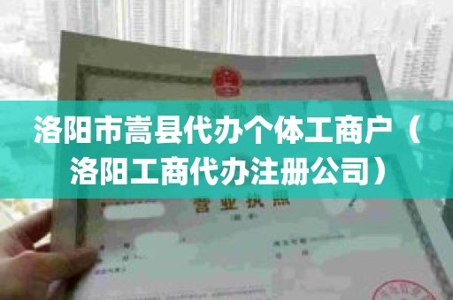 洛阳市嵩县代办个体工商户（洛阳工商代办注册公司）
