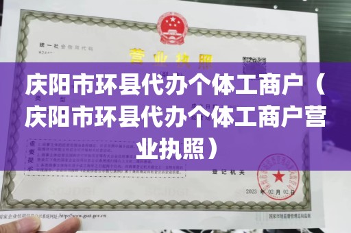 庆阳市环县代办个体工商户（庆阳市环县代办个体工商户营业执照）
