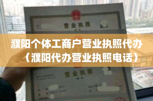 濮阳个体工商户营业执照代办（濮阳代办营业执照电话）