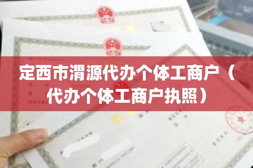 定西市渭源代办个体工商户（代办个体工商户执照）