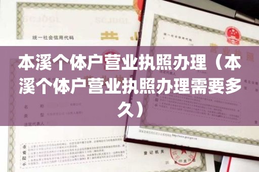 本溪个体户营业执照办理（本溪个体户营业执照办理需要多久）
