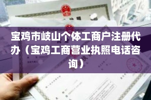 宝鸡市岐山个体工商户注册代办（宝鸡工商营业执照电话咨询）