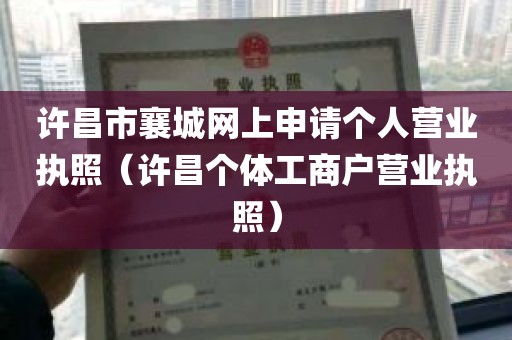 许昌市襄城网上申请个人营业执照（许昌个体工商户营业执照）