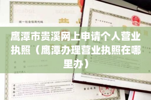 鹰潭市贵溪网上申请个人营业执照（鹰潭办理营业执照在哪里办）