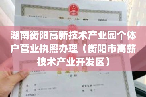 湖南衡阳高新技术产业园个体户营业执照办理（衡阳市高薪技术产业开发区）