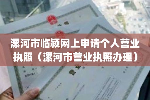 漯河市临颍网上申请个人营业执照（漯河市营业执照办理）