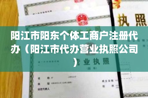 阳江市阳东个体工商户注册代办（阳江市代办营业执照公司）