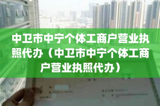 中卫市中宁个体工商户营业执照代办（中卫市中宁个体工商户营业执照代办）