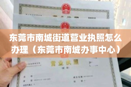 东莞市南城街道营业执照怎么办理（东莞市南城办事中心）