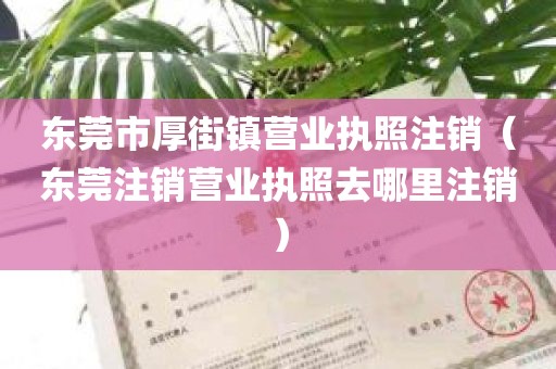东莞市厚街镇营业执照注销（东莞注销营业执照去哪里注销）
