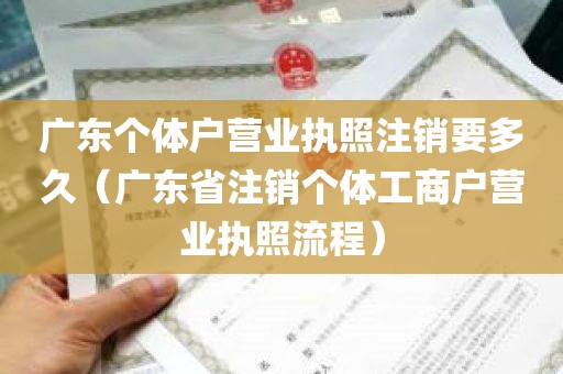 广东个体户营业执照注销要多久（广东省注销个体工商户营业执照流程）