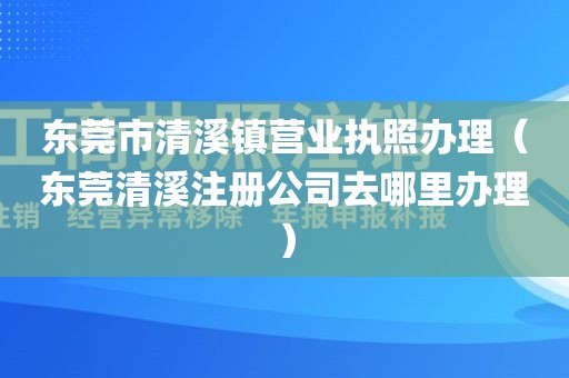东莞市清溪镇营业执照办理（东莞清溪注册公司去哪里办理）