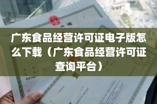 广东食品经营许可证电子版怎么下载（广东食品经营许可证查询平台）