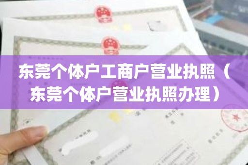 东莞个体户工商户营业执照（东莞个体户营业执照办理）