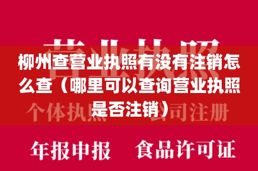 柳州查营业执照有没有注销怎么查（哪里可以查询营业执照是否注销）