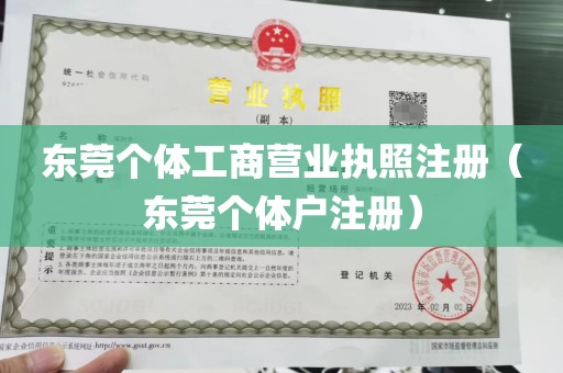 东莞个体工商营业执照注册（东莞个体户注册）
