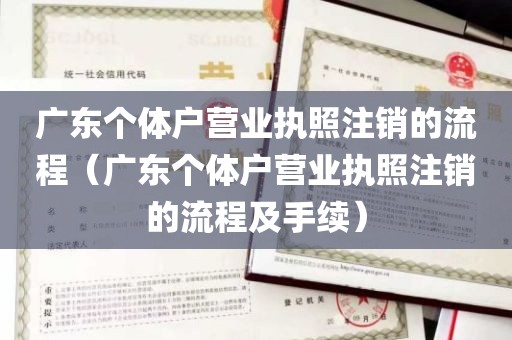 广东个体户营业执照注销的流程（广东个体户营业执照注销的流程及手续）