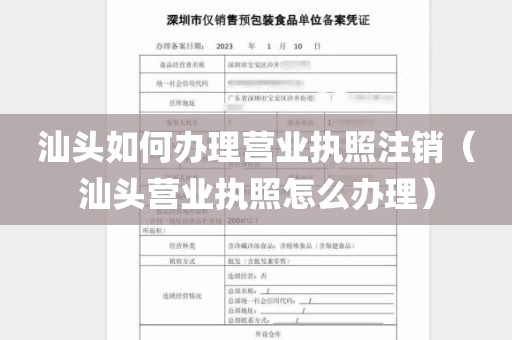 汕头如何办理营业执照注销（汕头营业执照怎么办理）