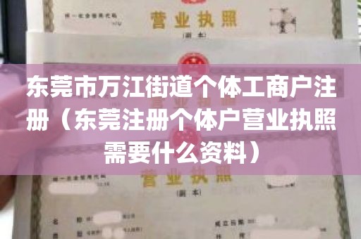 东莞市万江街道个体工商户注册（东莞注册个体户营业执照需要什么资料）