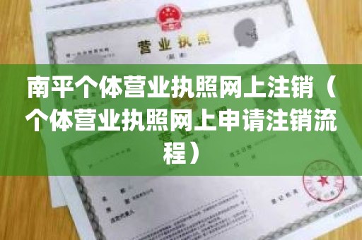 南平个体营业执照网上注销（个体营业执照网上申请注销流程）