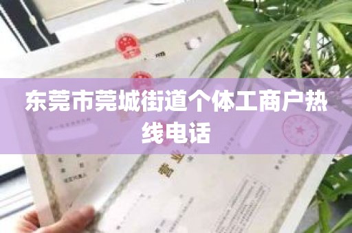 东莞市莞城街道个体工商户热线电话