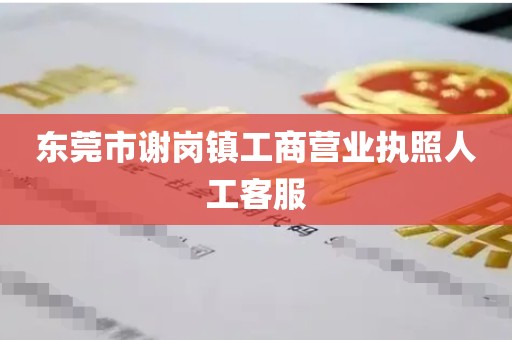 东莞市谢岗镇工商营业执照人工客服