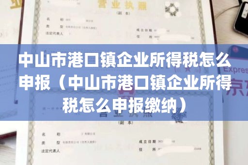 中山市港口镇企业所得税怎么申报（中山市港口镇企业所得税怎么申报缴纳）