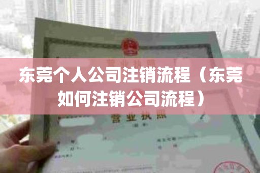 东莞个人公司注销流程（东莞如何注销公司流程）