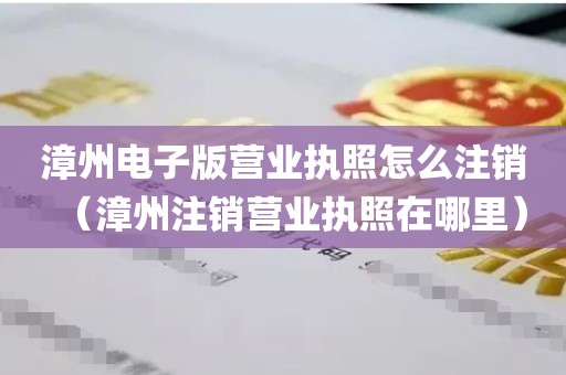 漳州电子版营业执照怎么注销（漳州注销营业执照在哪里）