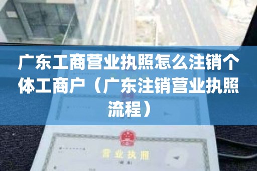 广东工商营业执照怎么注销个体工商户（广东注销营业执照流程）