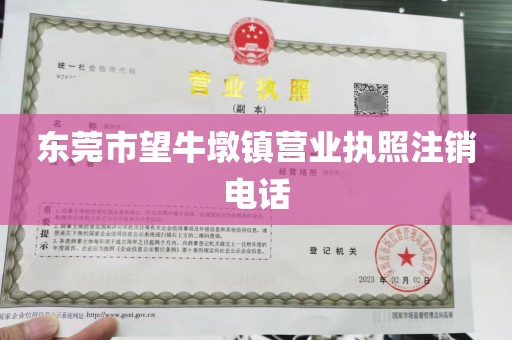 东莞市望牛墩镇营业执照注销电话