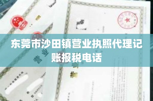 东莞市沙田镇营业执照代理记账报税电话