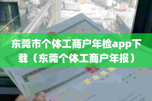 东莞市个体工商户年检app下载（东莞个体工商户年报）