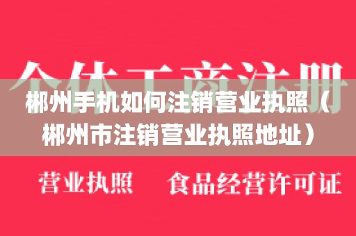 郴州手机如何注销营业执照(郴州市注销营业执照地址)