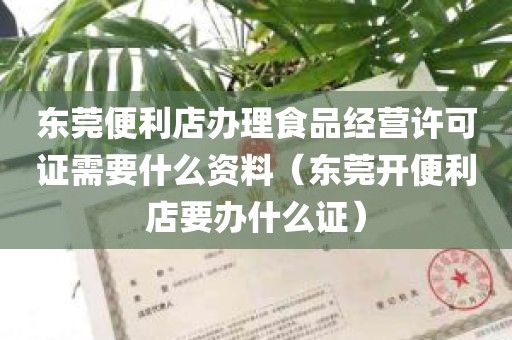 东莞便利店办理食品经营许可证需要什么资料（东莞开便利店要办什么证）