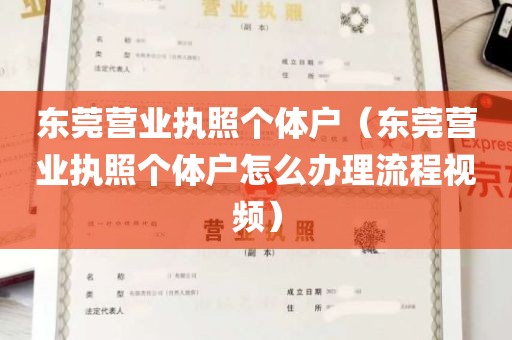 东莞营业执照个体户（东莞营业执照个体户怎么办理流程视频）