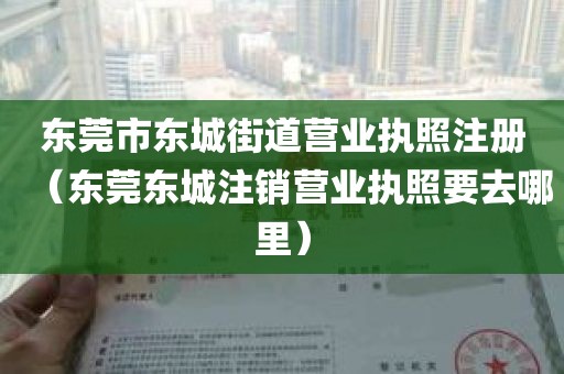 东莞市东城街道营业执照注册（东莞东城注销营业执照要去哪里）
