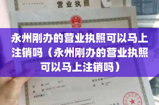 永州刚办的营业执照可以马上注销吗（永州刚办的营业执照可以马上注销吗）